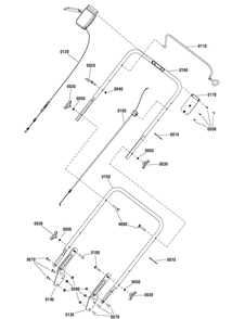 Handle Assembly Group (7502112) Diagram and Parts List for 7800816-CXT21675 2011 Briggs and Stratton Lawn Mower